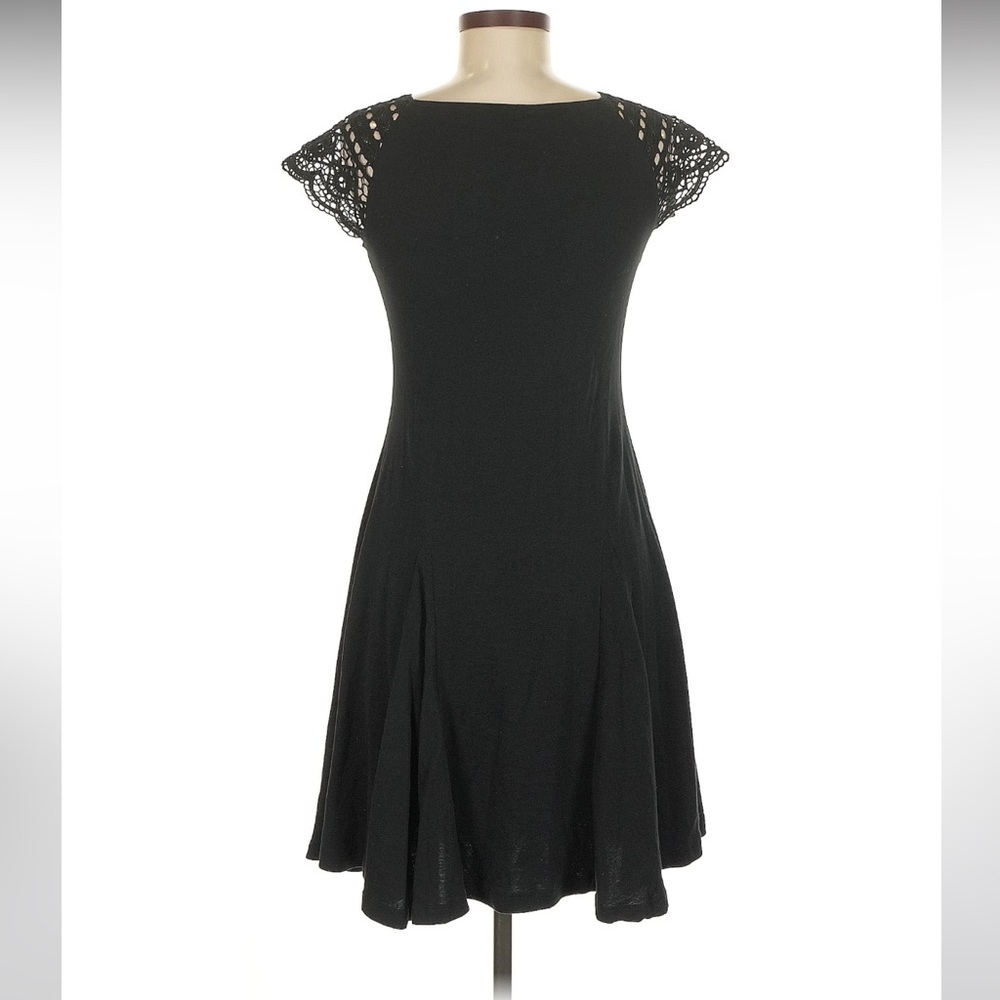 Lauren by Ralph Lauren Petite Black Crochet Lace Cap Sleeve Dress - size PS - Picture 5 of 13